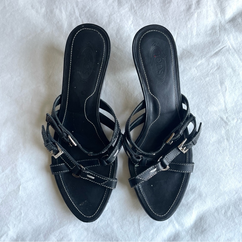 Tod’a Black Women's Sandals Kitten Heels